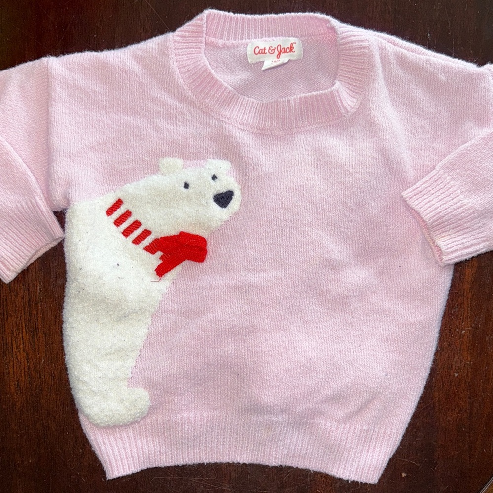 Cat & Jack Pastel Pink Knit Crewneck Sweater